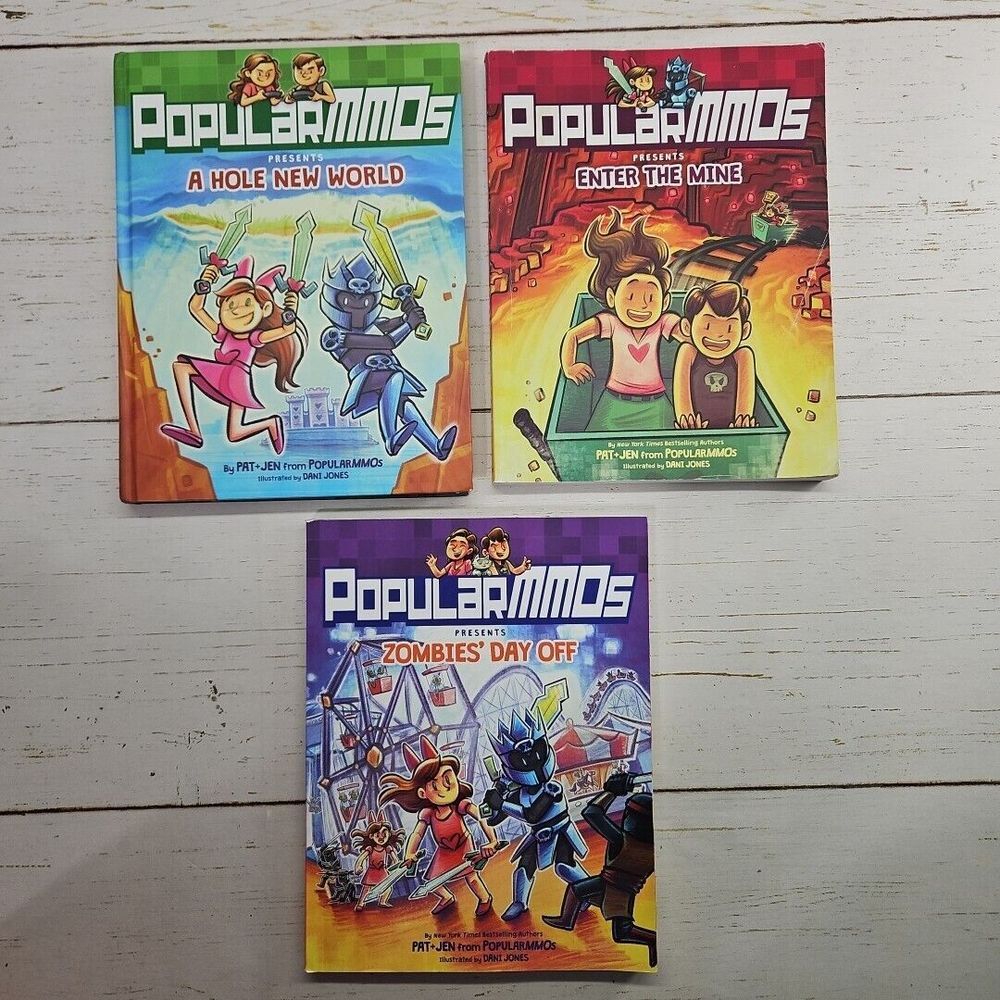Lot‎ 3 PopularMMOs Graphic Novel Books Hole New World Zombies Day Off Enter Mine